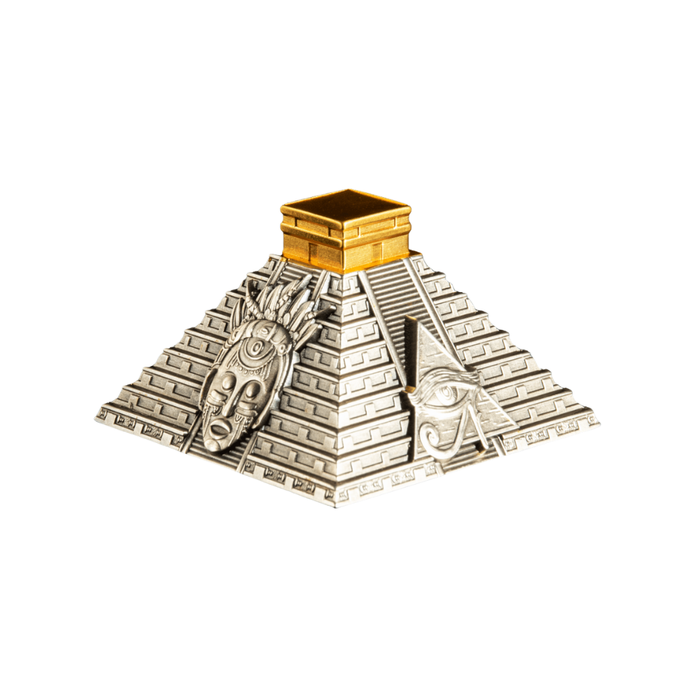 MAYAN PYRAMID OF CHICHEN ITZA 5 Oz Silver Coin 50 Cordobas