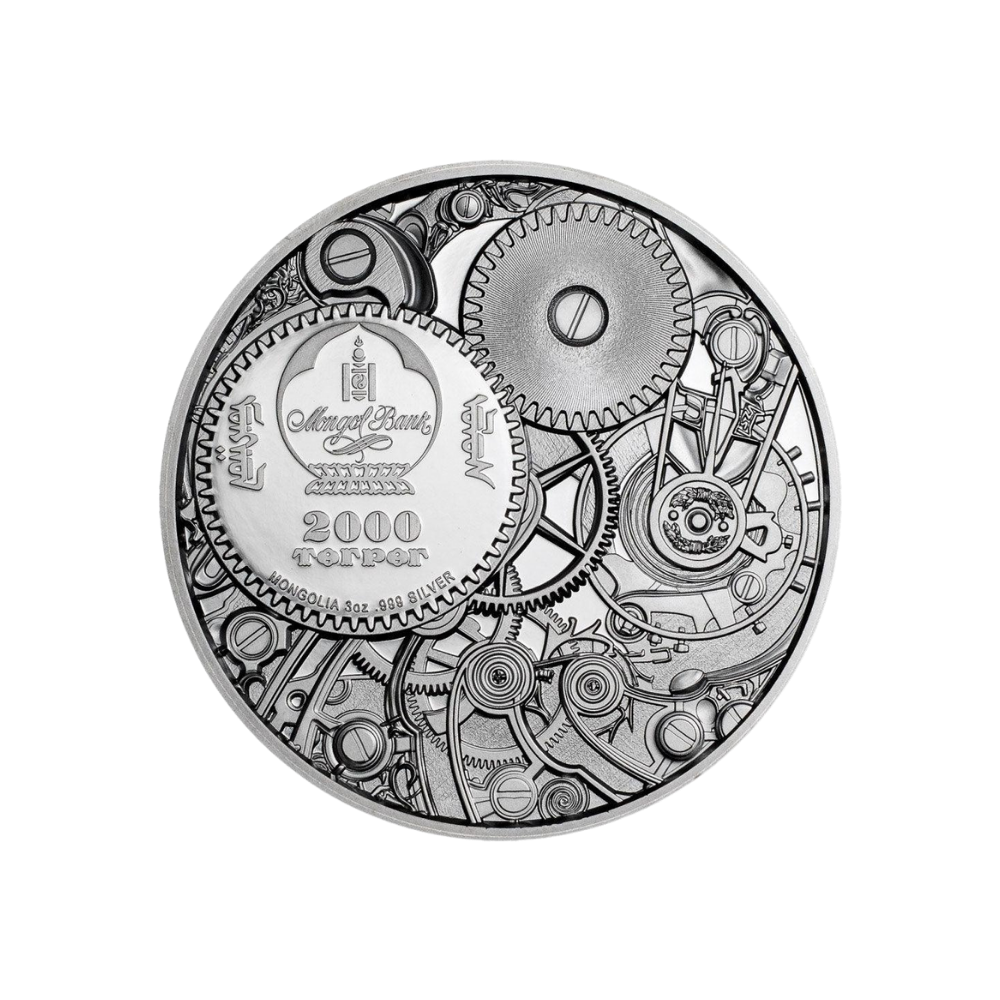 MECHANICAL TURTLE Clockwork Evolution 3 Oz Silver Coin 2000 Togrog Mongolia 2022