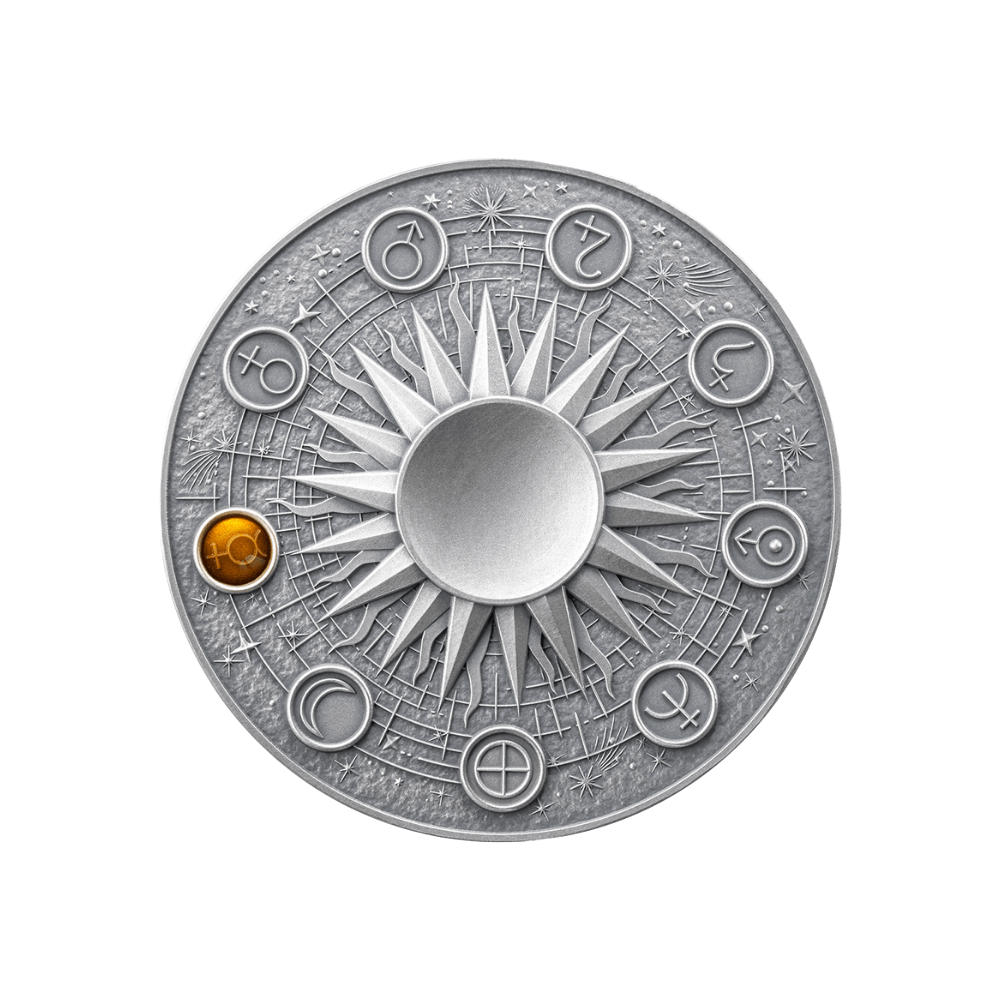 MERCURY Solar System 2 Oz Silver Coin 10 Cedis Ghana 2024