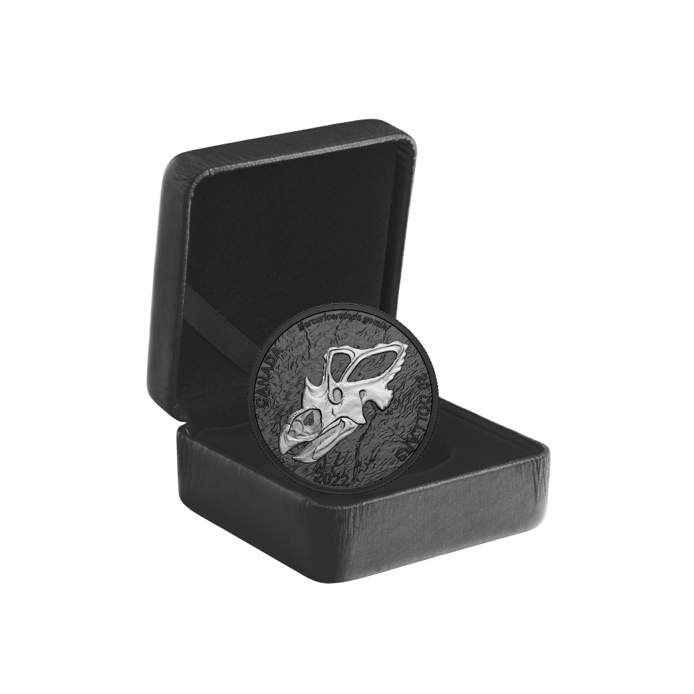 MERCURY'S HORNED FACE Discovering Dinosaurs 1 Oz Silver Coin $20 Canada 2022