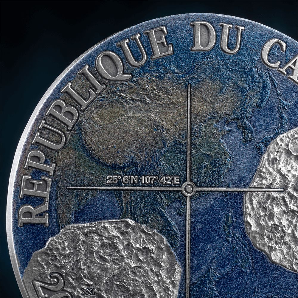 Nantan Meteorite Geography Silver Coin 2025 obverse1 Mint XXI parthava coin