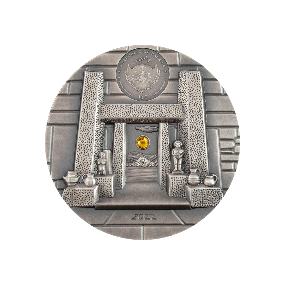 MNAJDRA TEMPLE Equinox and Solstice 2 Oz Silver Coin $10 Palau 2022