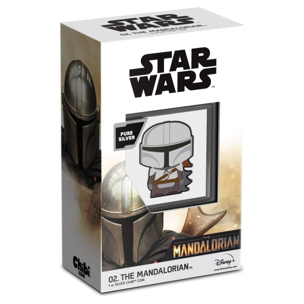 MANDALORIAN™ Star Wars Chibi 1 Oz Silver Coin $2 Niue 2021