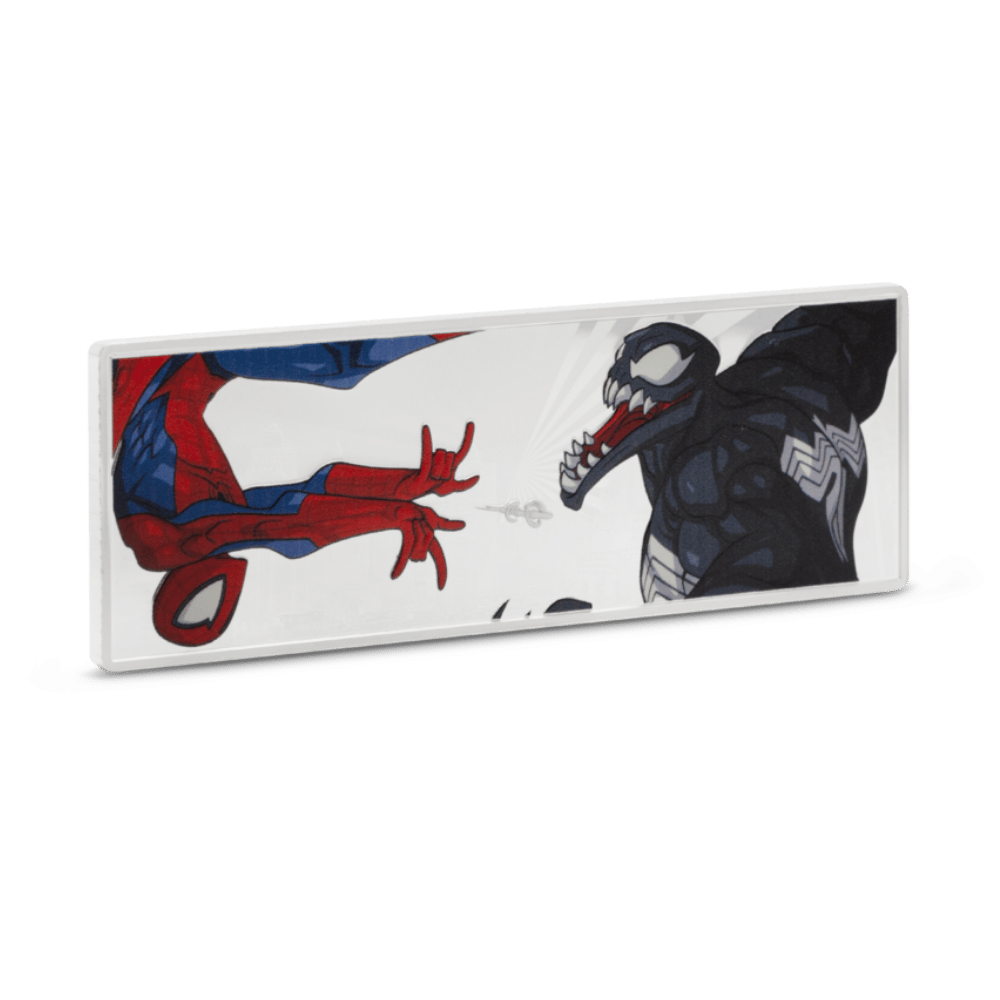 Marvel Spider-Man VS Venom 3 Oz Silver Coin reverse oblique - Agoro by New Zealand Mint