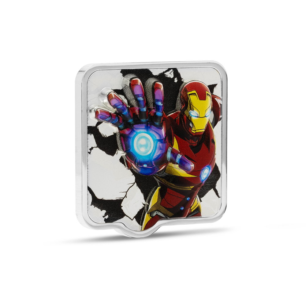 Marvel Iron Man 'ZAPT!!' 2 Oz Silver Coin - Agoro By New Zealand Mint