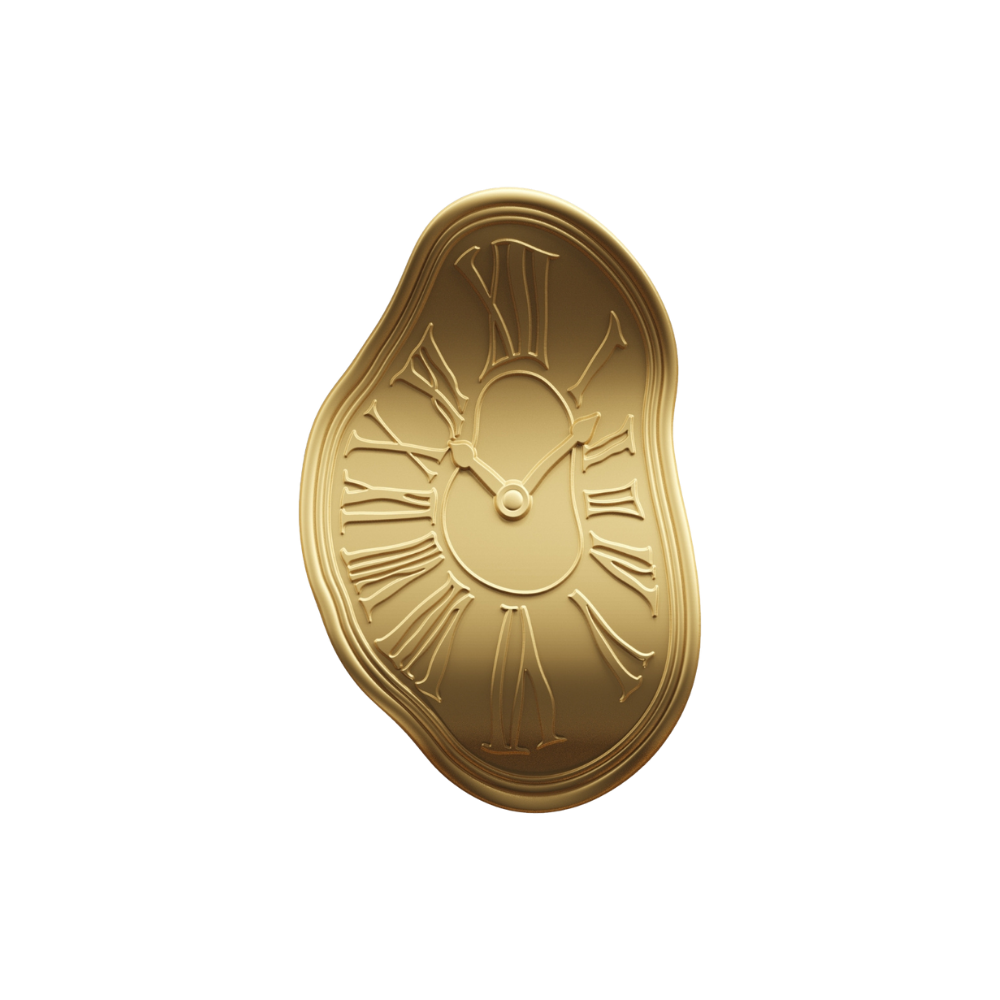 Melting Clock Salvador Dali Gilded Silver Coin 2024