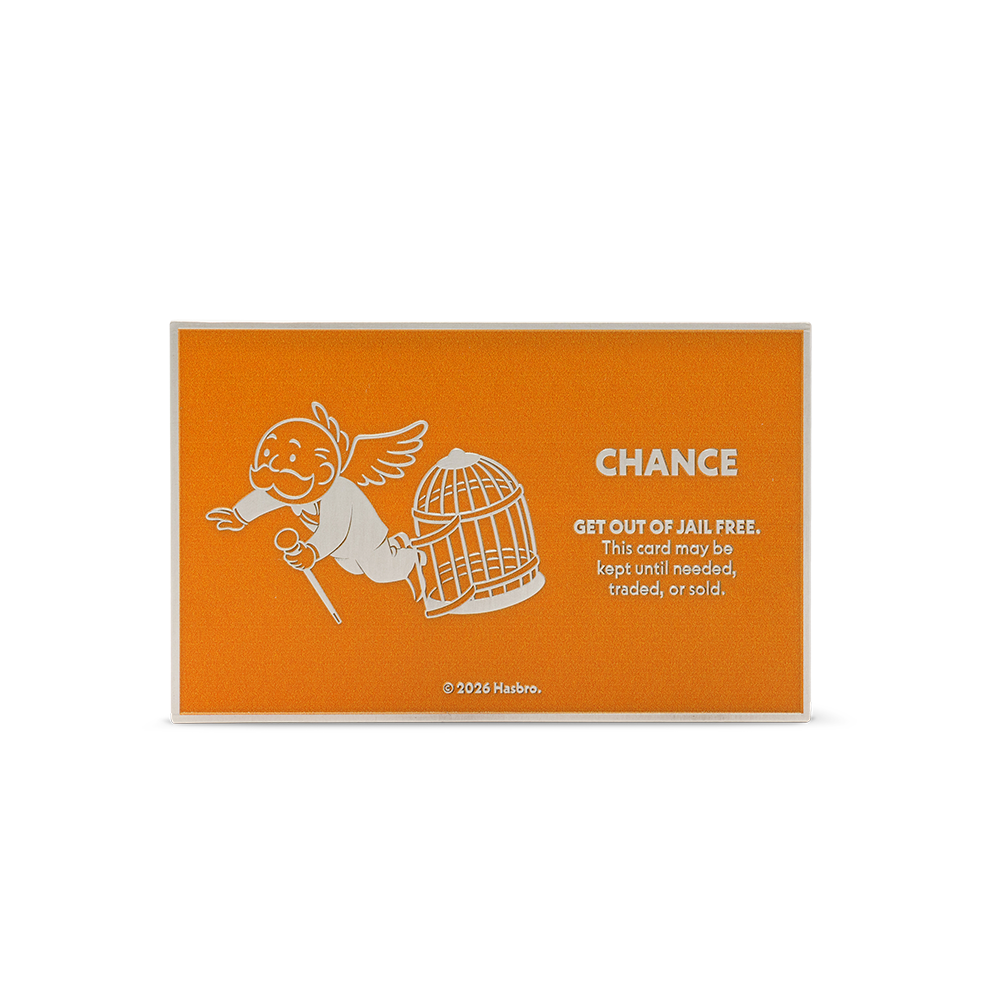 Monopoly Get Out of Jail Free Silver Collectible