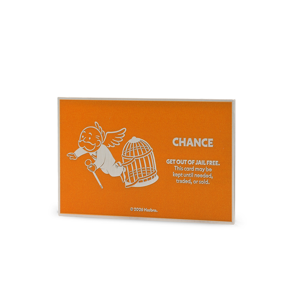 Monopoly Get Out of Jail Free Silver Collectible