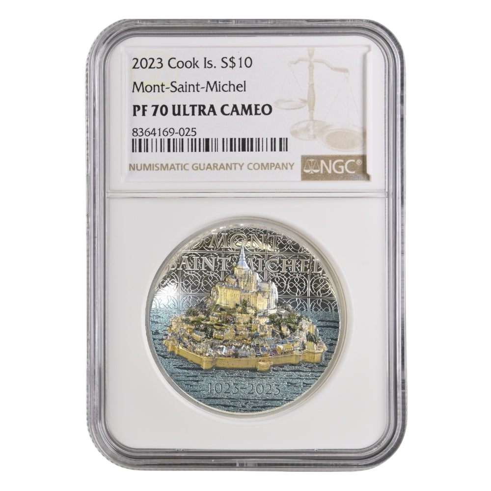 Mont Saint Michel 2 Oz Silver Coin - PF 70 ULTRA CAMEO reverse