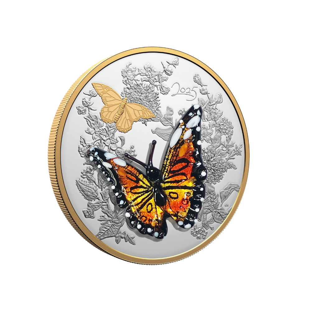 Murano Monarch Butterfly Half Kilo Fine Silver Coin Canada 2025