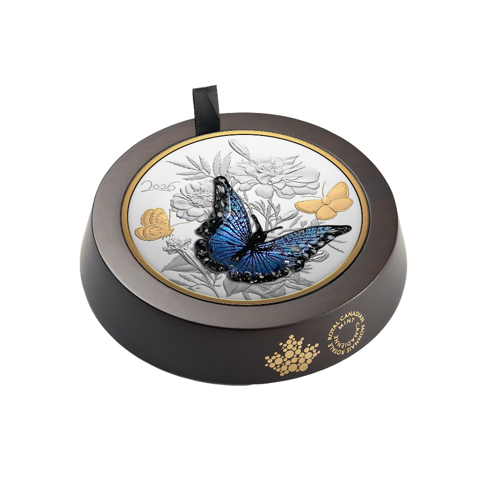 Murano Silvery Blue Butterfly Half Kilo Fine Silver Coin Canada 2026 Royal Canadian Mint
