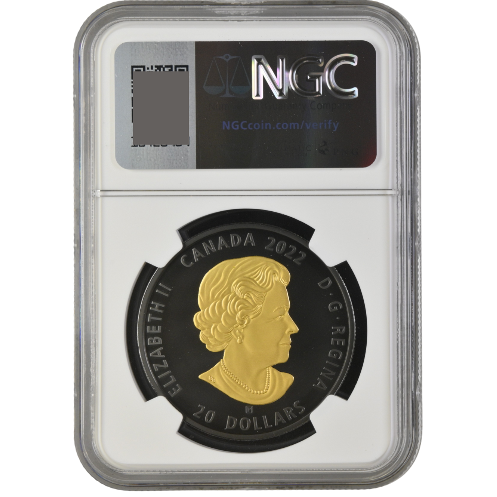 Black and Gold-SEA OTTER Silver Coin $20 Canada 2022 - NGC Graded PF 70 Matte