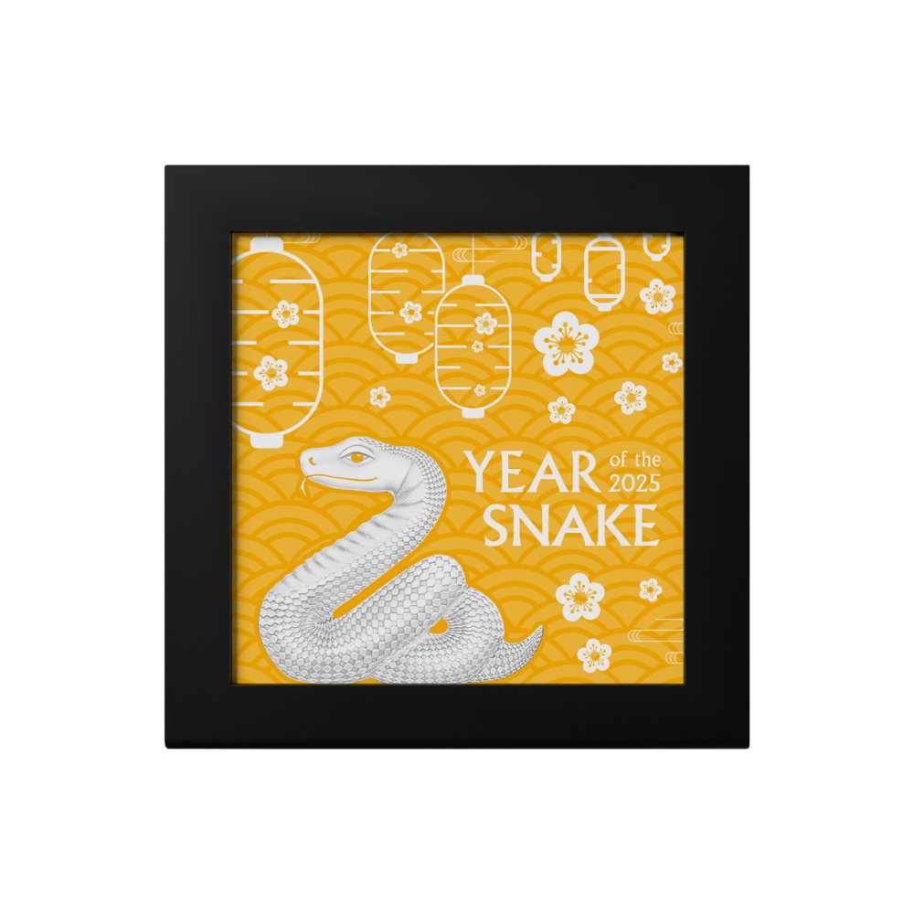NIMBLE GILDED SILVER SNAKE Lunar Collection 1 Oz Silver Coin 1000 Togrog Mongolia 2025