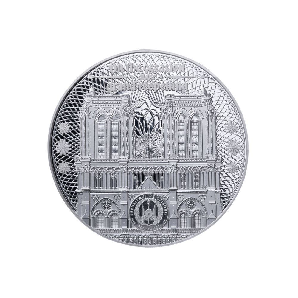 NOTRE DAME 3 Oz Silver Coin 200 Francs Djibouti 2024
