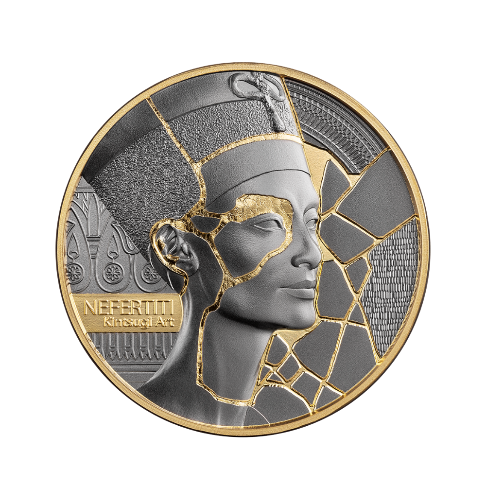 Nefertiti Kintsugi Art 2 Oz Silver Coin MINT XXI