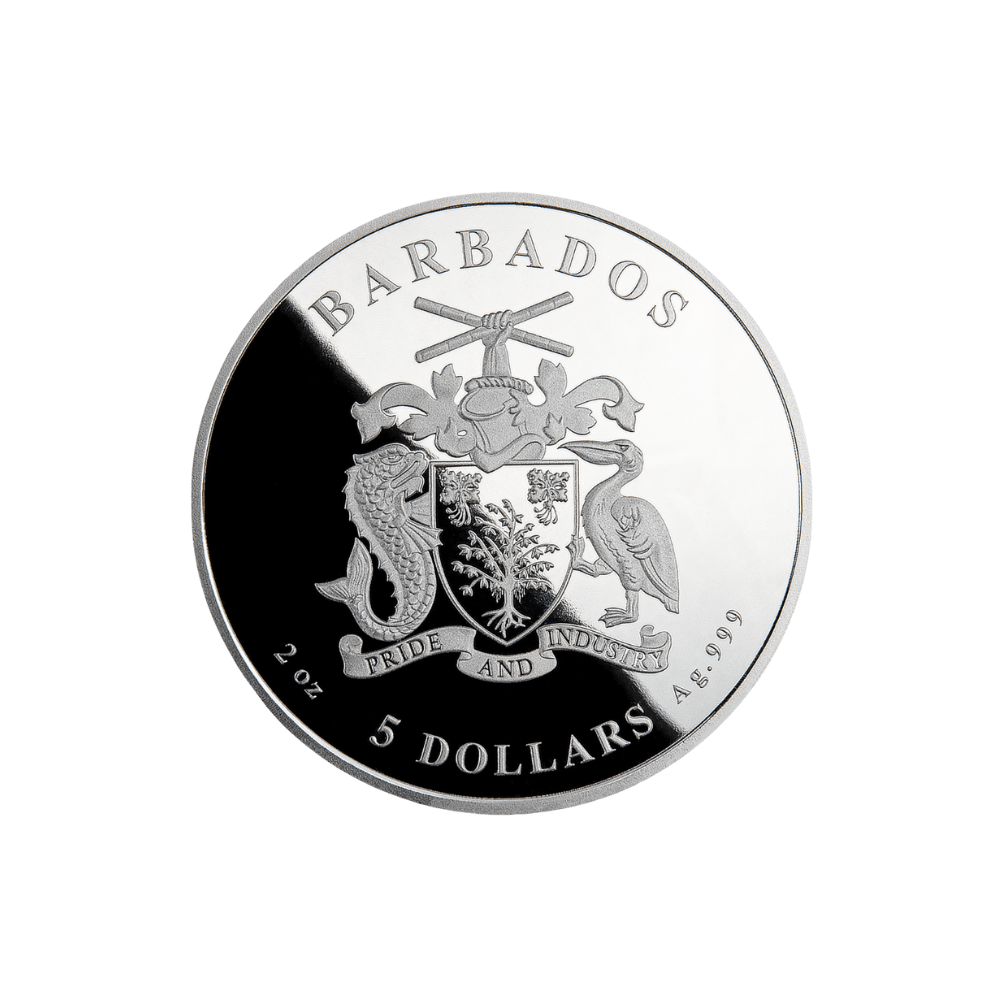 OCEAN'S LOST TREASURE 2 Oz Silver Coin $5 Barbados 2024