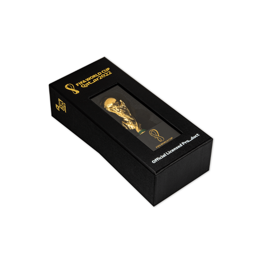 OFFICIAL FIFA WORLD CUP TROPHY™ REPLICA 1 Oz Pure Silver Ag999, Gold-Plated