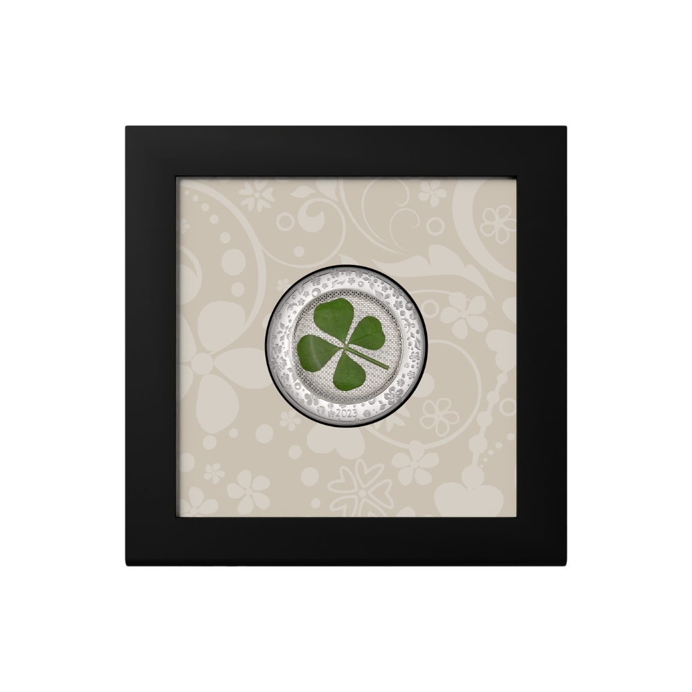 OUNCE OF LUCK Four Leaf Clover 1 Oz Silver Coin $5 Palau 2023
