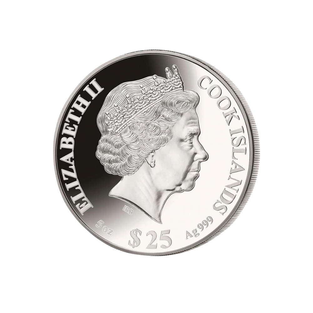 OX Mother of Pearl Lunar Year 5 Oz Silver Coin $25 Cook Islands 2021