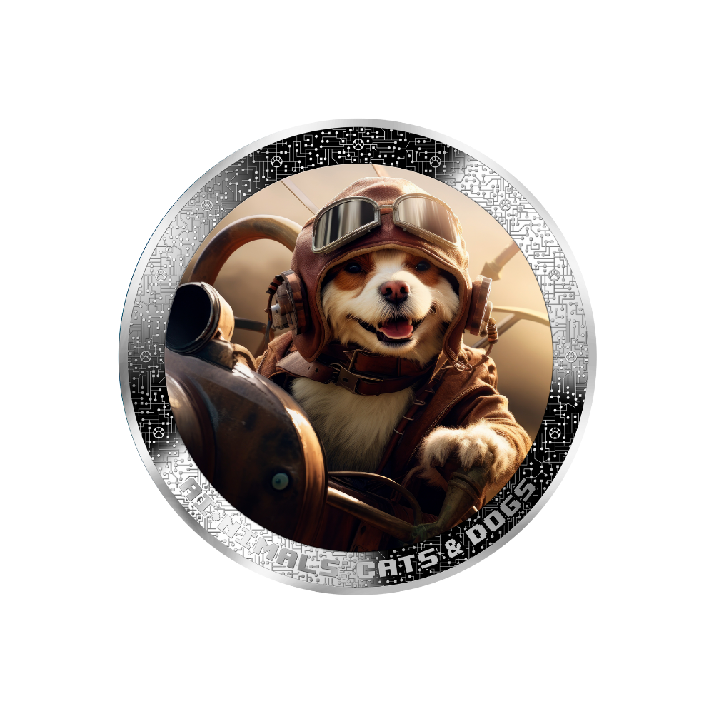 PILOT DOG AI-NIMALS 1 Oz Silver Coin 1000 Francs Cameroon 2025