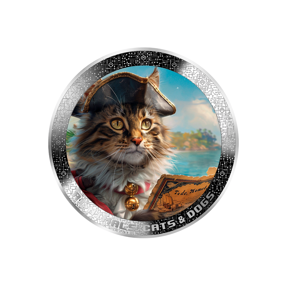 PIRATE CAT AI-NIMALS 1 Oz Silver Coin 1000 Francs Cameroon 2025