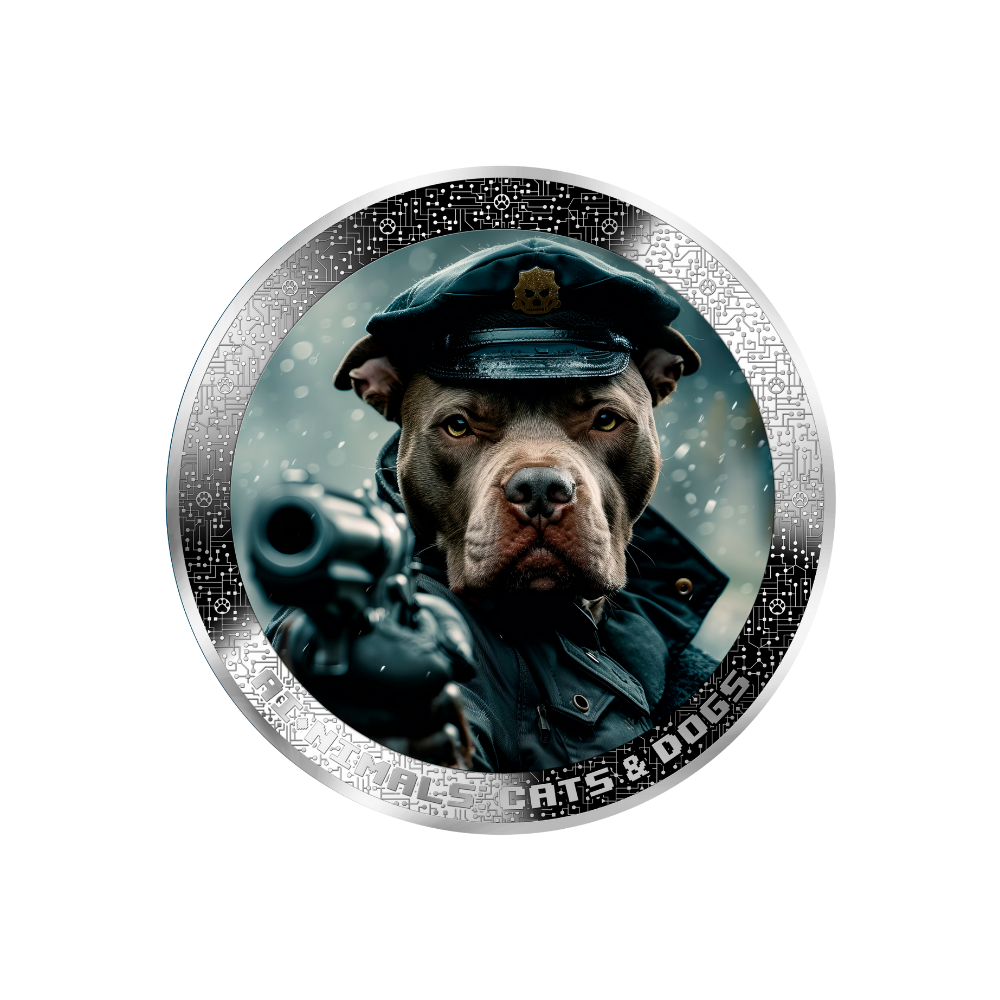 POLICE DOG AI-NIMALS 1 Oz Silver Coin 1000 Francs Cameroon 2025