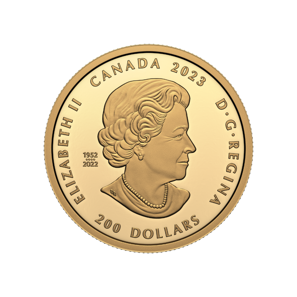 DE BEERS Ideal Heart Diamond Purely Brilliant 1 Oz Gold Coin $200 Canada 2023