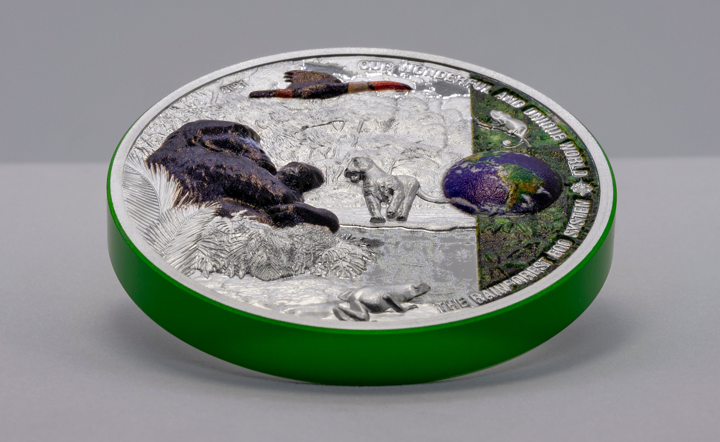 RAINFOREST Our Earth 2 Oz Silver Coin $10 Palau 2021 - PARTHAVA COIN