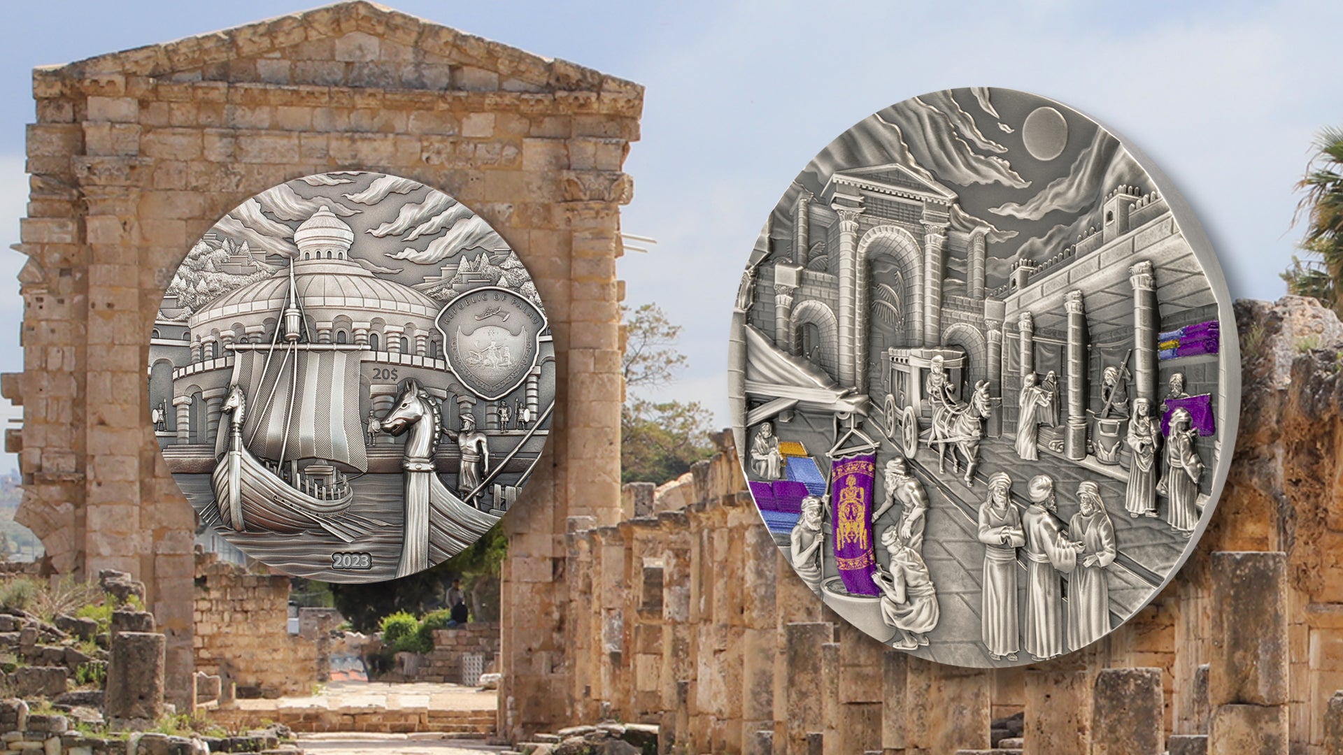 PHOENICIA AND CARTHAGE Lost Civilizations 5 Oz Silver Coin $20 Palau 2023 - PARTHAVA COIN
