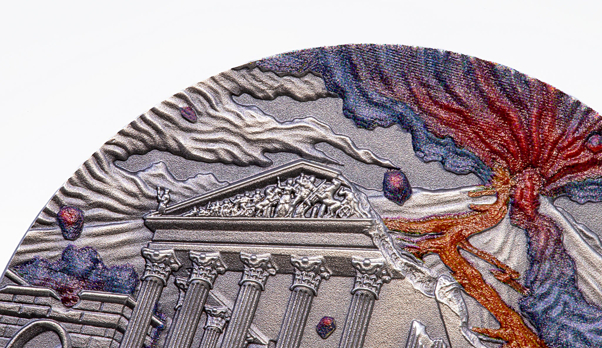 POMPEII VOLCANO ERUPTION Fury of Nature 2 Oz Silver Coin $10 Palau 2023 - PARTHAVA COIN