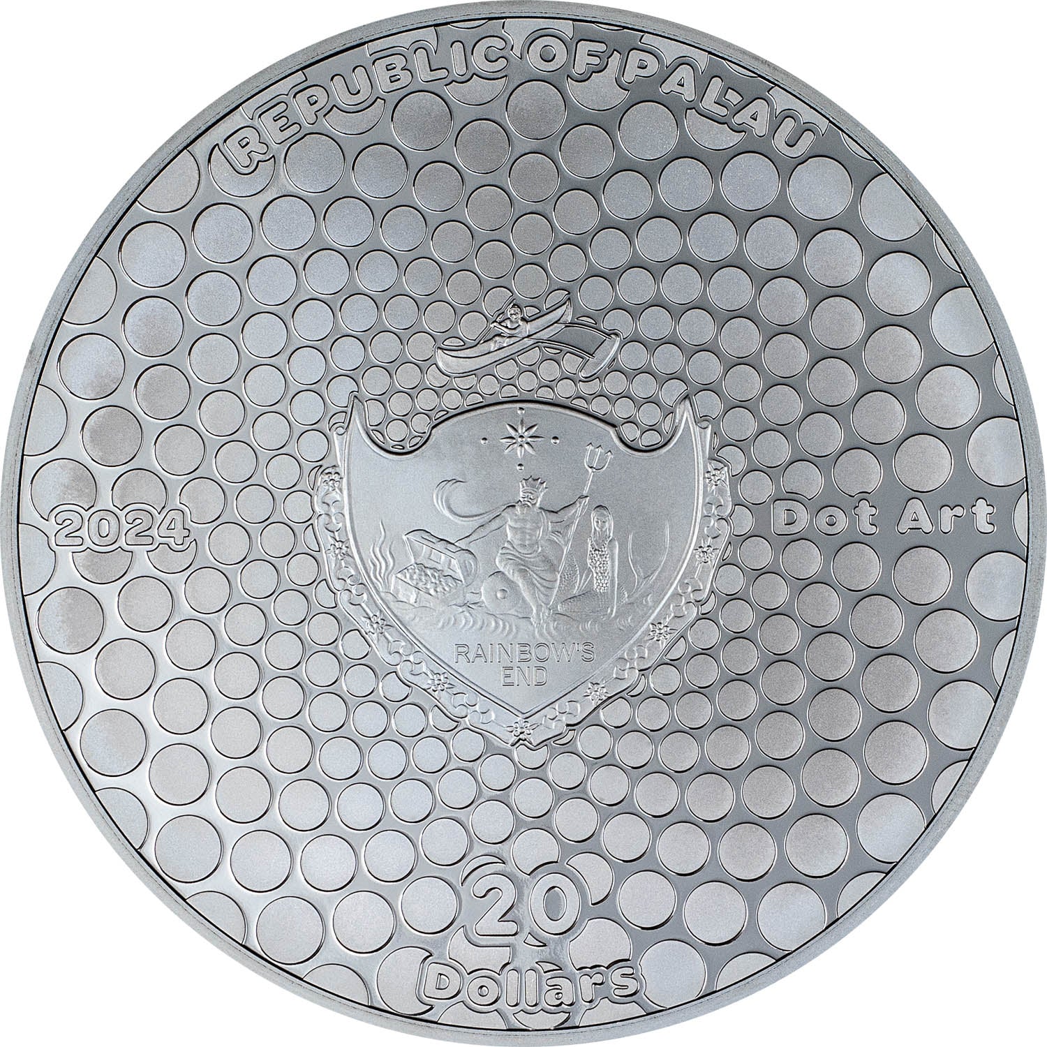 TAJ MAHAL Dot Art 3 Oz Silver Coin $20 Palau 2024