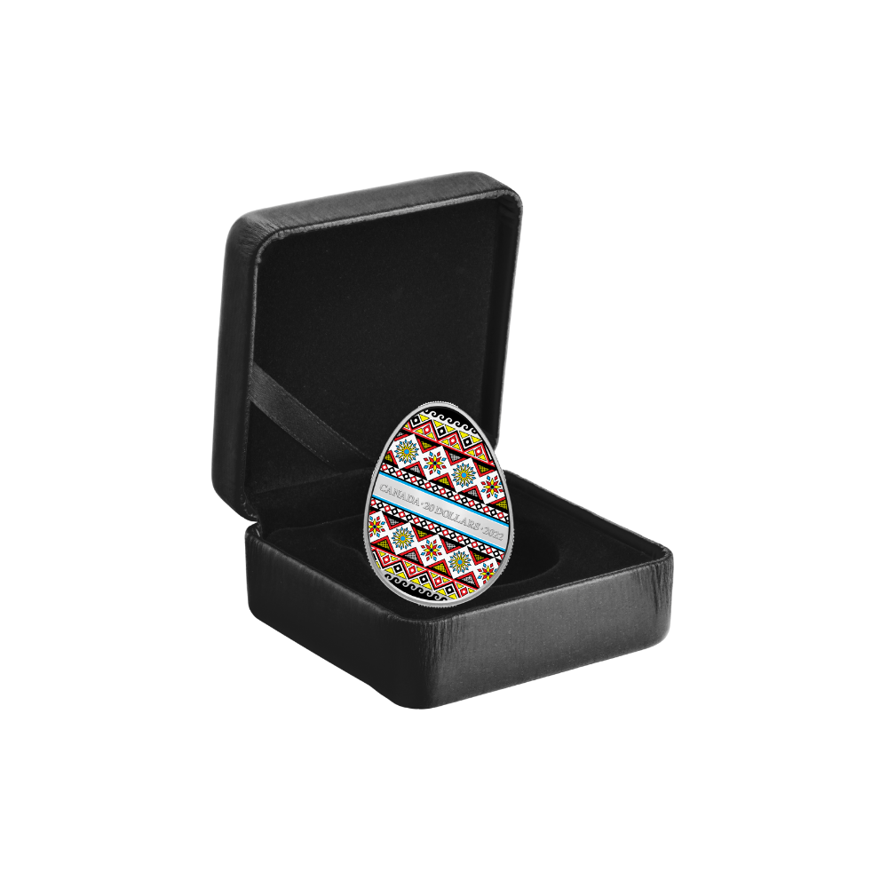 PYSANKA Egg Shape 1 Oz Silver Coin $20 Canada 2022