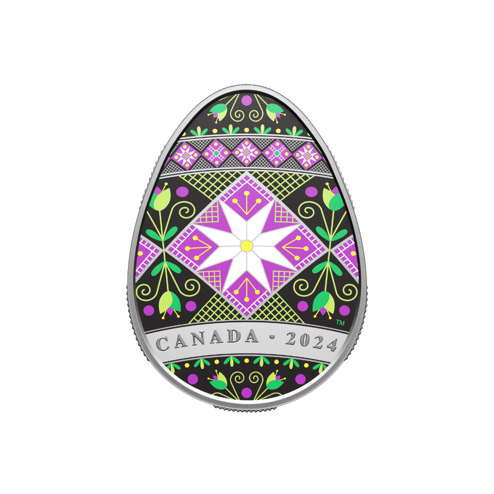 PYSANKA Shaped 1 Oz Silver Coin $20 Canada 2024