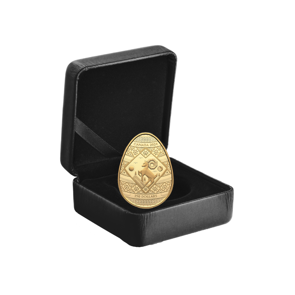 PYSANKA Shaped 2 Oz Gold Coin $200 Canada 2024