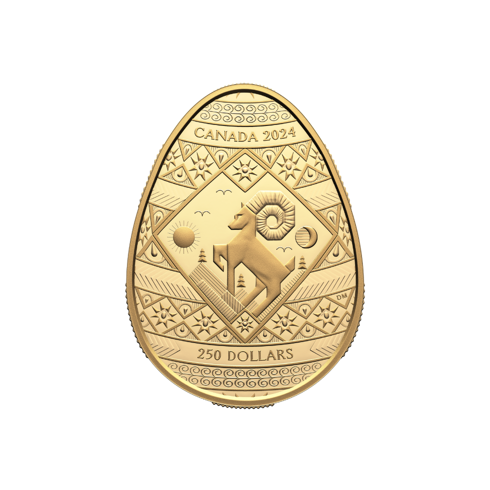 PYSANKA Shaped 2 Oz Gold Coin $200 Canada 2024