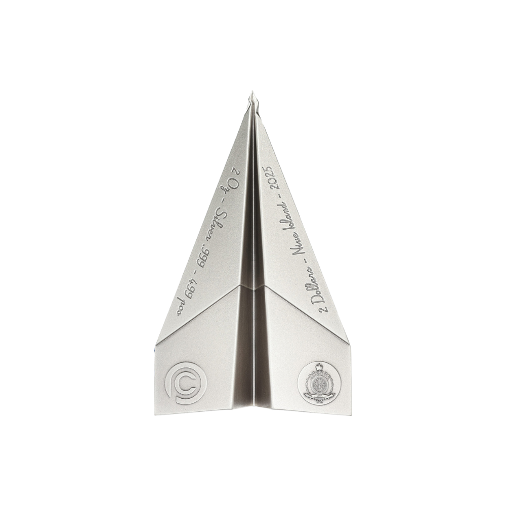 Paper Airplane Folded Dreams 2 Oz Silver Coin