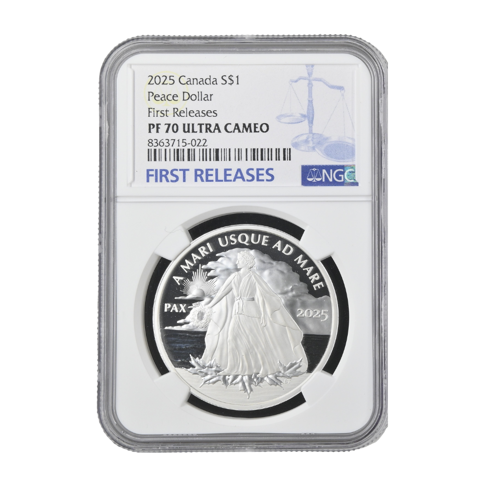 Peace Dollar 1 Oz Silver Coin Canada 2025 - PF 70 ULTRA CAMEO