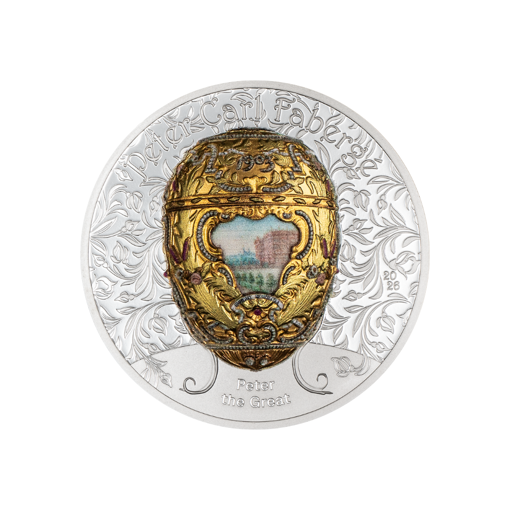 Peter the Great Egg Faberge 2 Oz Silver Coin 2026 - CIT Coin Invest AG Peter the Great Egg Faberge 2 Oz Silver Coin 2026 - CIT Coin Invest AG