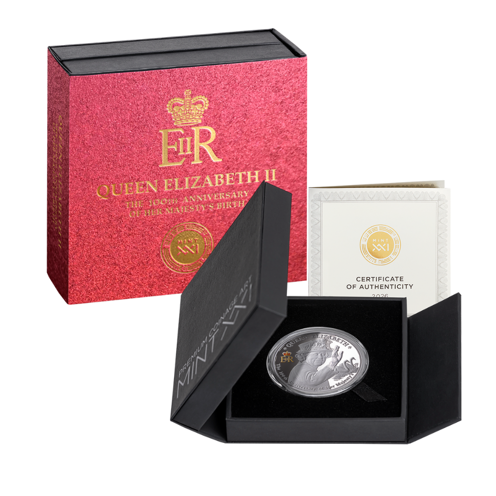 Queen Elizabeth II 100th Anniversary 1 Oz Silver Coin 2026