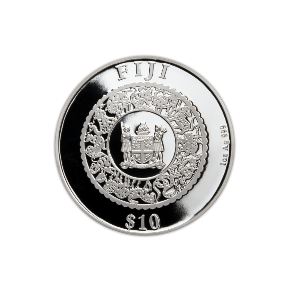 RABBIT Freshwater Pearl Chinese Lunar Year 1 Oz Silver Coin $10 Fiji 2023