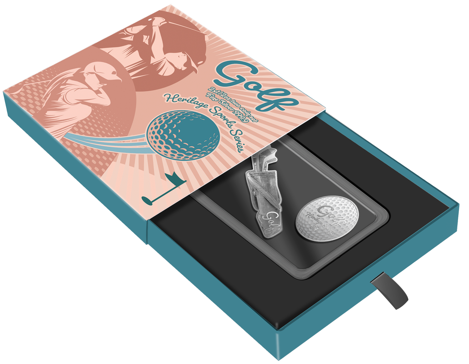 GOLF Heritage Sports Set 2 Silver Coins $1 Solomon Islands 2022 - PARTHAVA COIN