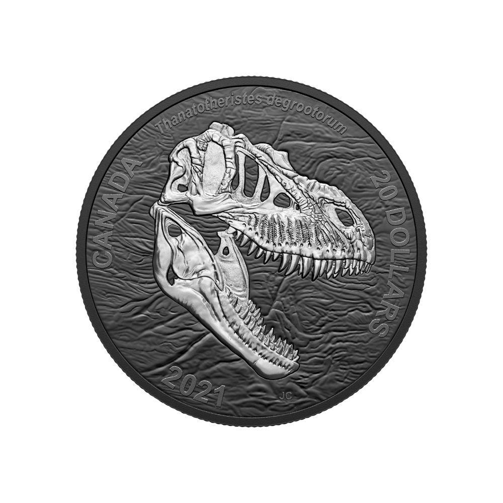 REAPER OF DEATH Discovering Dinosaurs 1 Oz Silver Coin $20 Canada 2021