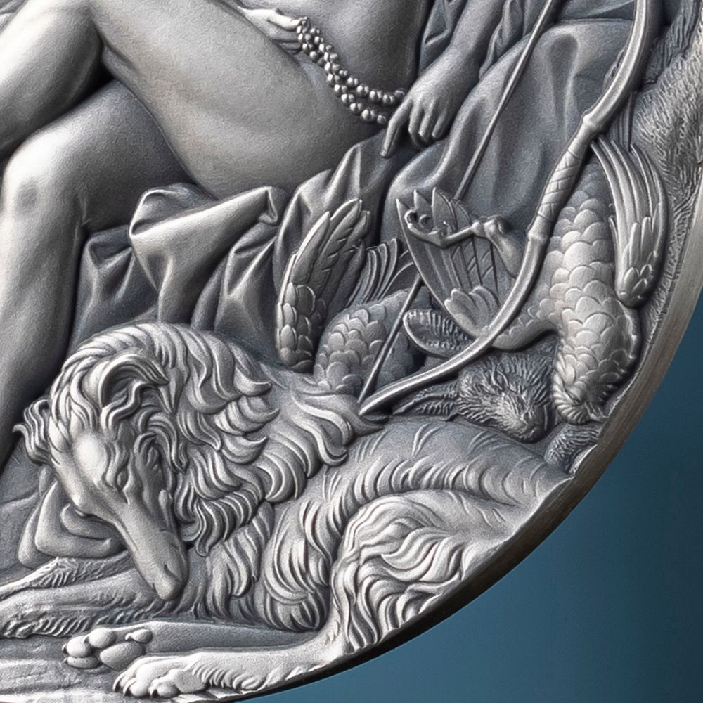 RESTING DIANA Celestial Beauty 2 Oz Silver Coin 2000 Francs Cameroon 2025
