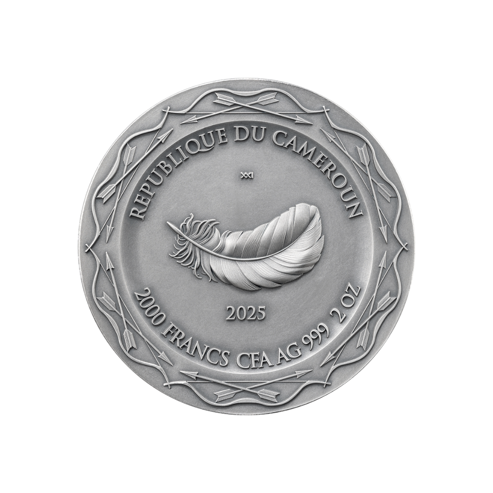RESTING DIANA Celestial Beauty 2 Oz Silver Coin 2000 Francs Cameroon 2025