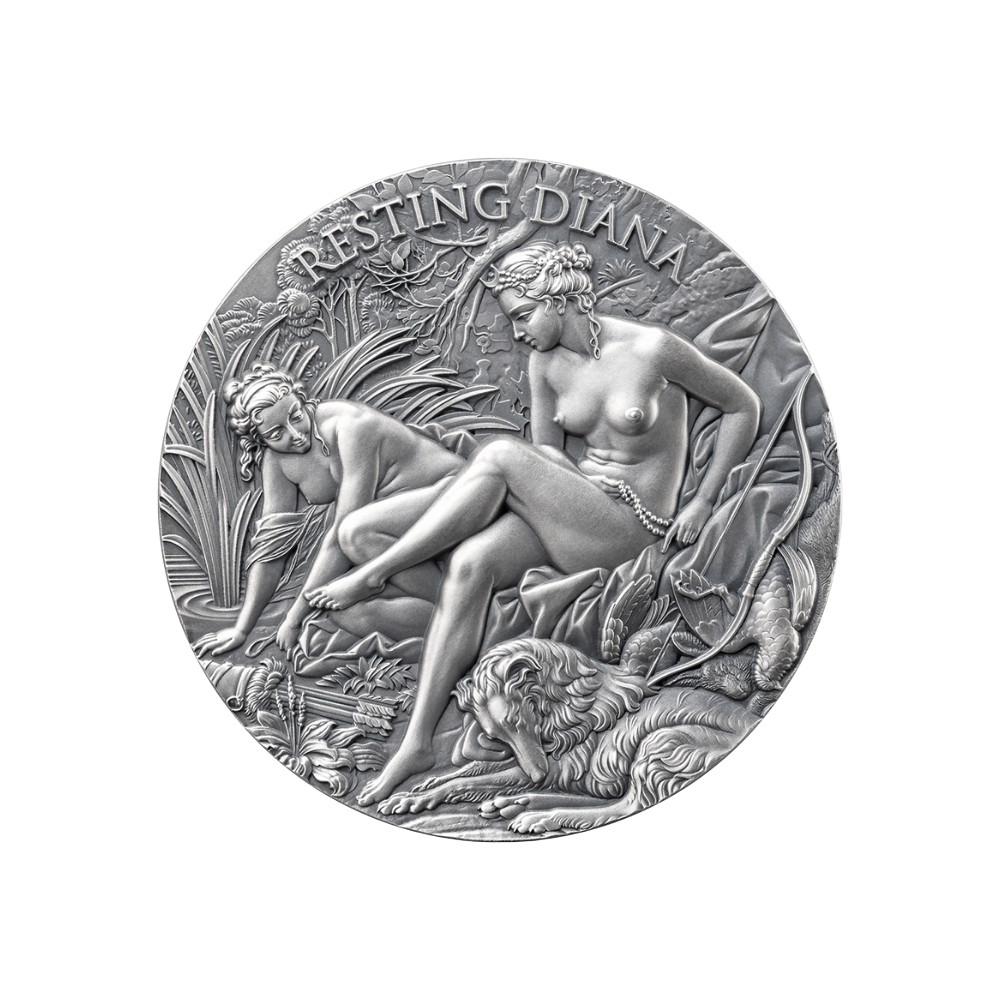 RESTING DIANA Celestial Beauty 2 Oz Silver Coin 2000 Francs Cameroon 2025