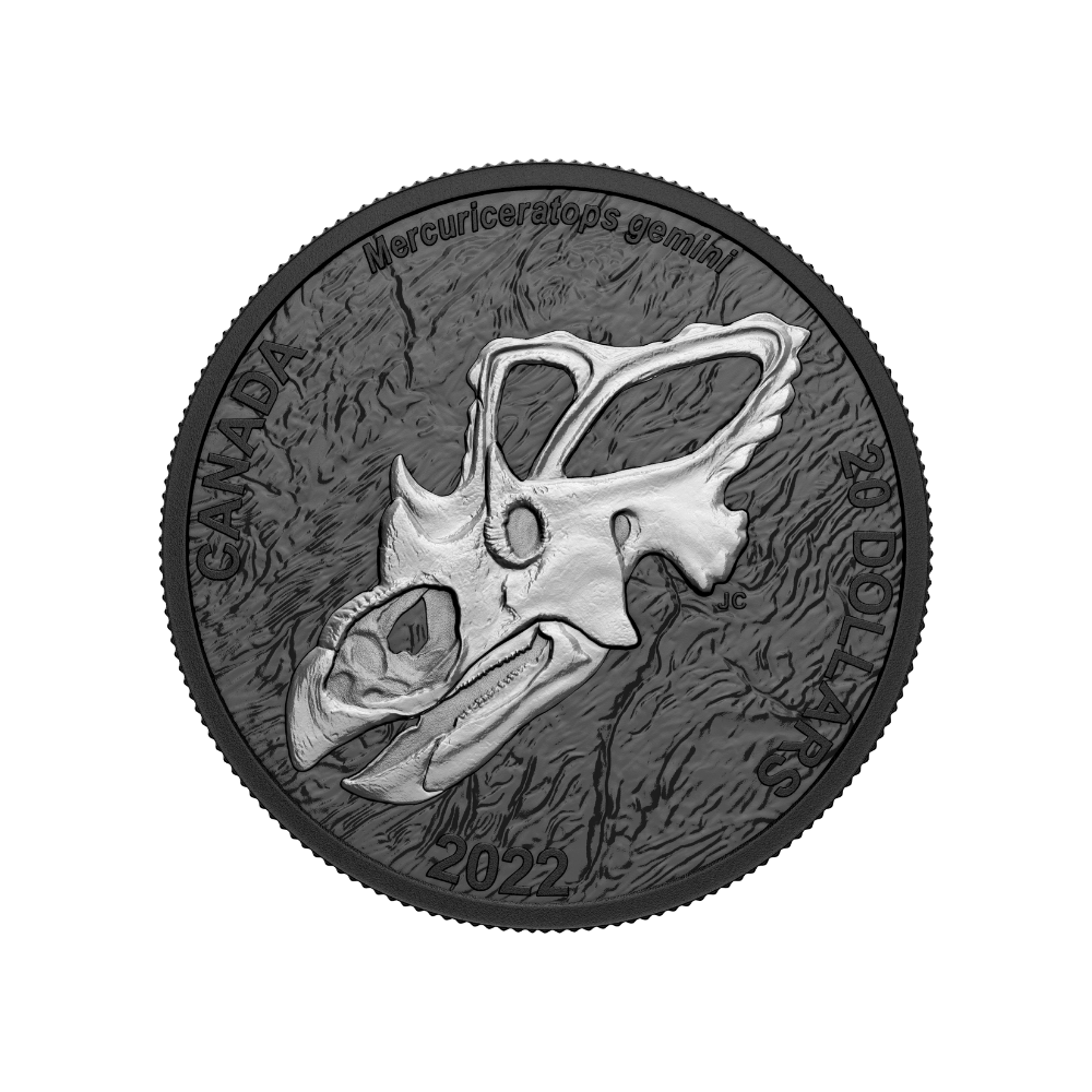 ROYAL HORNED FACE Discovering Dinosaurs 1 Oz Silver Coin $20 Canada 2024