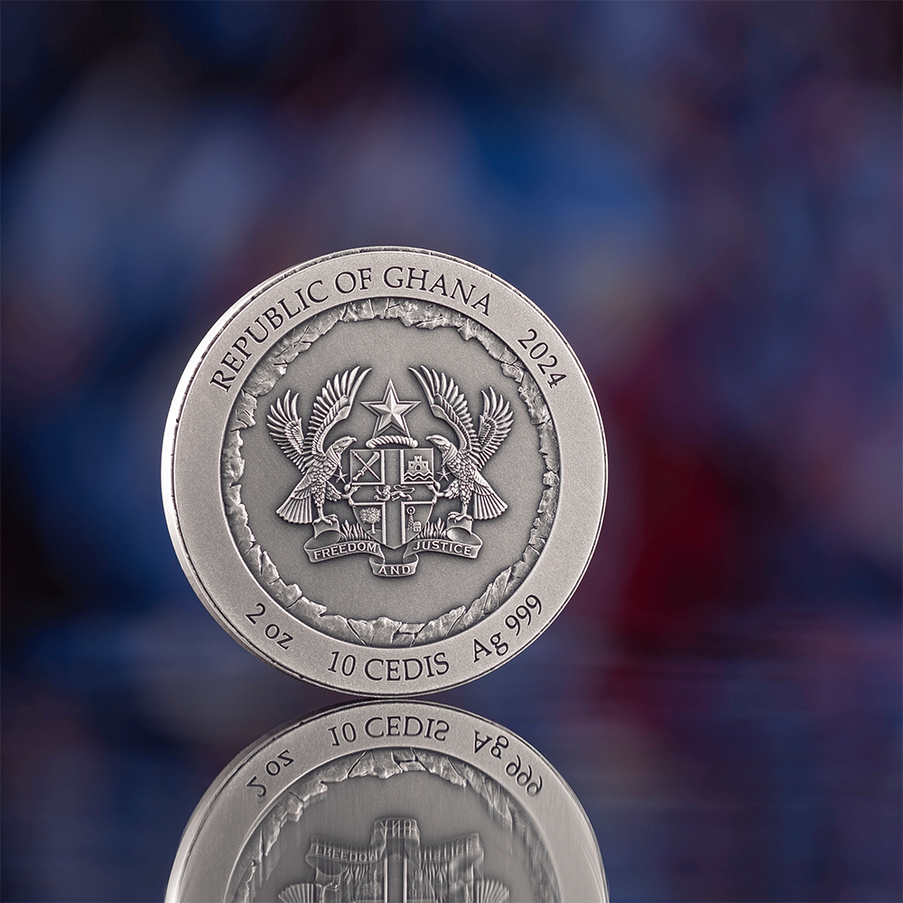 Rushmore Rock Cut Monuments Colored 2 Oz Silver Coin 2024