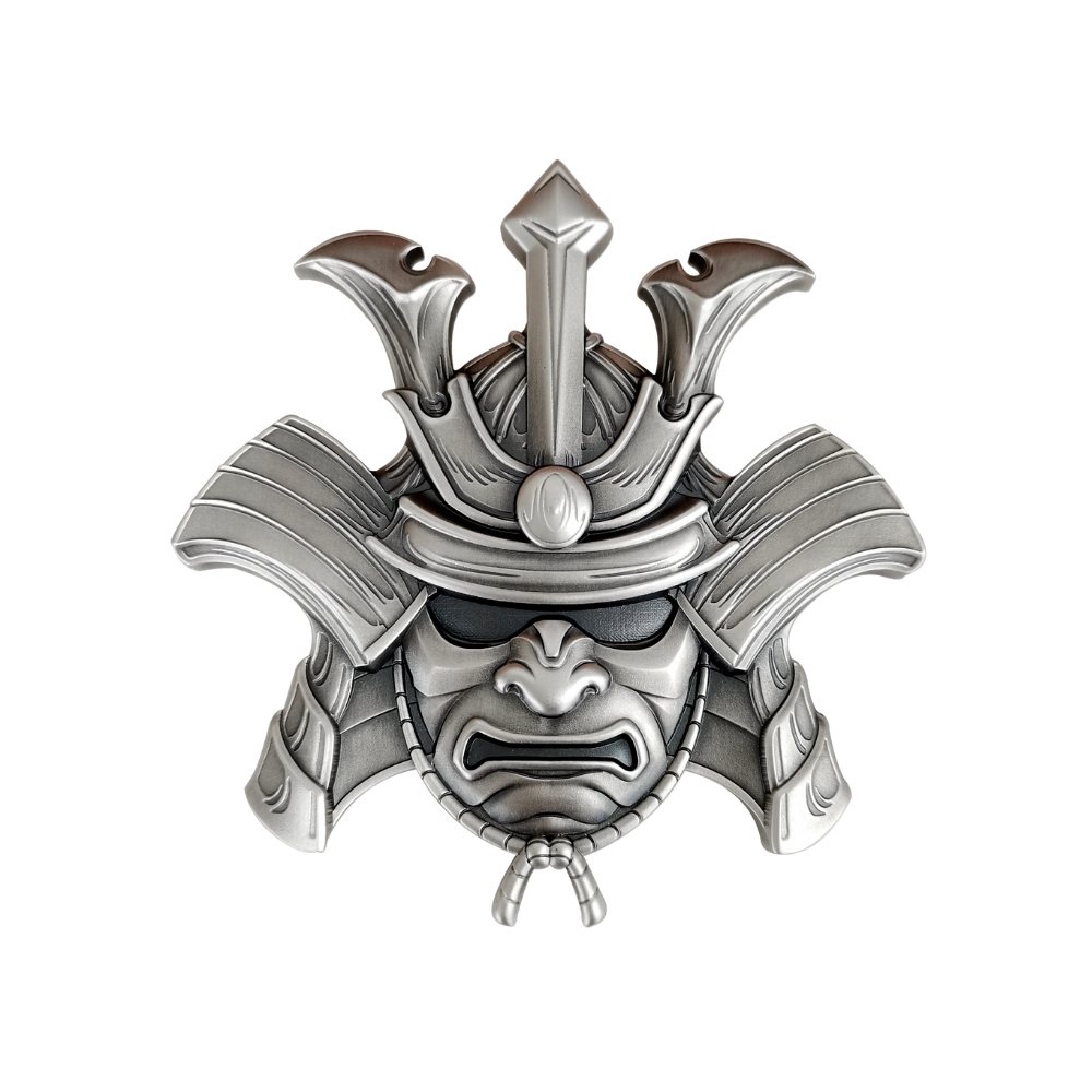 SAMURAI HELMET 10 Oz Silver Coin $10 Solomon Islands 2024 - MDM