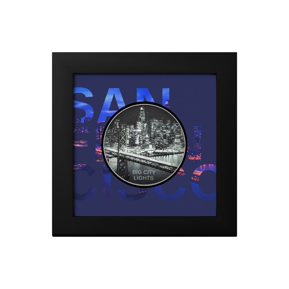 SAN FRANCISCO Big City Lights 1 Oz Silver Coin $5 Cook Islands 2024