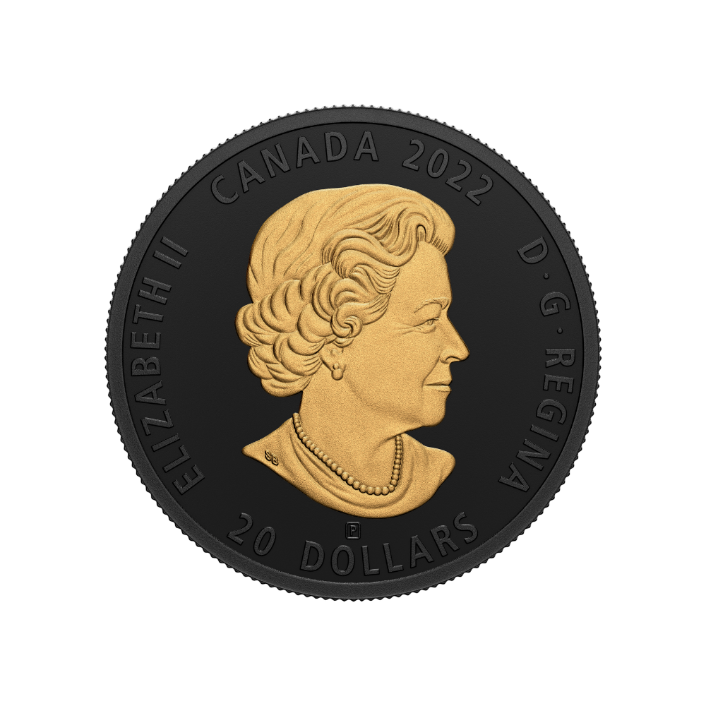 SEA OTTER Black and Gold Silver Coin $20 Canada 2022